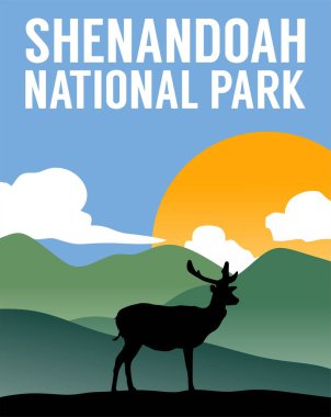 Shanandoah Milli Parkı güzel gökyüzü ve doğa manzaralı