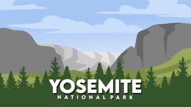 Yosemite Ulusal Parkı. Güzel doğal manzaralı.