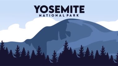 Yosemite Ulusal Parkı. Güzel doğal manzaralı.