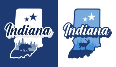 Orman siluetiyle Indiana Eyaleti