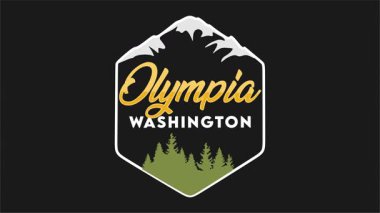 Olimpia Washington 'daki dağların silueti.