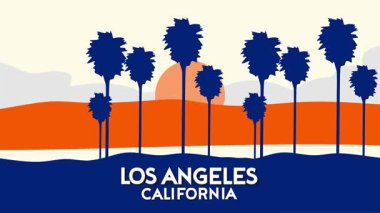 Los Angeles Kaliforniya 'nın güzel şehir manzarası