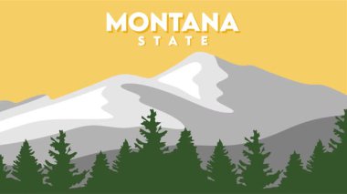 Orman ve dağ manzaralı Montana eyaleti