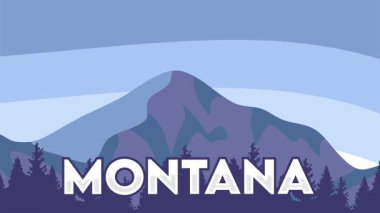 Orman ve dağ manzaralı Montana eyaleti