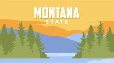 Orman ve dağ manzaralı Montana eyaleti