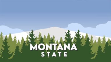 Orman ve dağ manzaralı Montana eyaleti