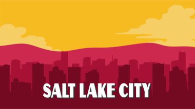 Salt Lake City Utah 'taki dağların silueti.