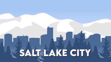 Salt Lake City Utah 'taki dağların silueti.