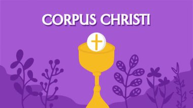Mutlu Corpus Christi bir kupayla