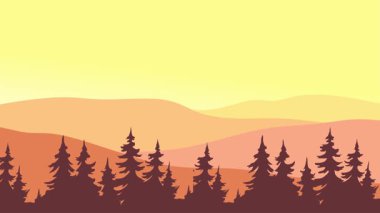 Orman manzaralı bir sürü ağaç