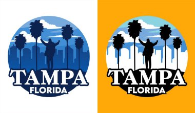 Palmiye ağacı siluetiyle tampa florida