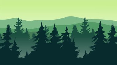 Orman manzaralı bir sürü ağaç