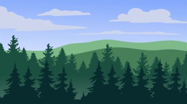 Orman manzaralı bir sürü ağaç