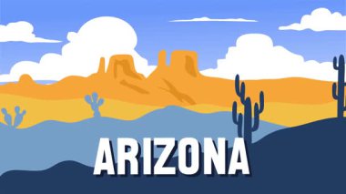 Arizona eyaletindeki dağların ve tepelerin güzel manzarası.