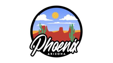 Phoenix Arizona 'da çöl manzarası silueti.