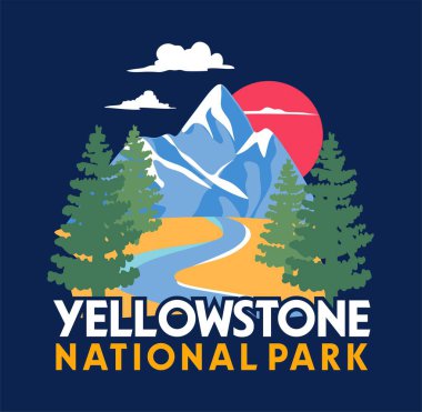 Yellowstone Ulusal Parkı, güzel dağ manzaralı.