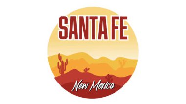Santa Fe New Mexico 'daki tepelerin ve gökyüzünün güzel manzarası