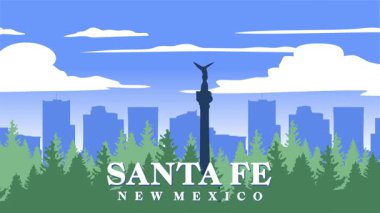 Santa Fe New Mexico 'daki tepelerin ve gökyüzünün güzel manzarası