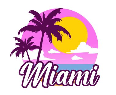 Miami Florida Güzel gökyüzü ve sahil manzaralı