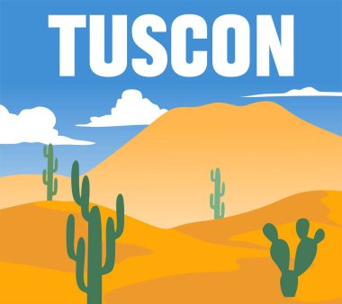 Tucson Arizona Kaktüs siluetiyle