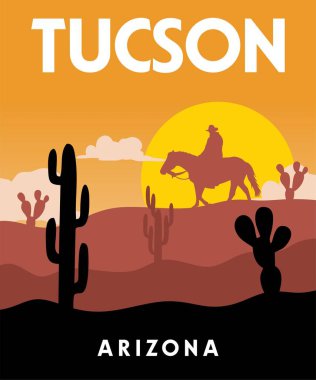 Tucson Arizona Kaktüs siluetiyle