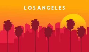 Los Angeles California 'da avuç içi silueti