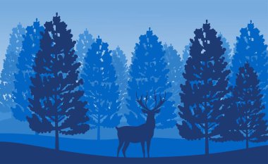 Gökyüzü açık güzel orman manzarasının silueti