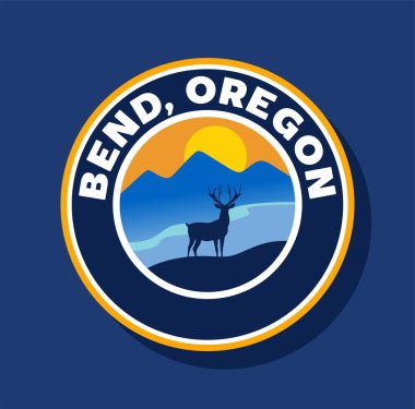 Bükük şehir Oregon 'da dağ manzarasının silueti