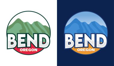 Bükük şehir Oregon 'da dağ manzarasının silueti