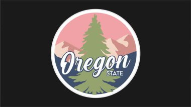 Oregon eyaletinde bir geyiğin silueti ile güzel bir manzara