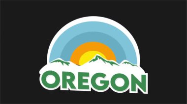 Oregon eyaletinde bir geyiğin silueti ile güzel bir manzara