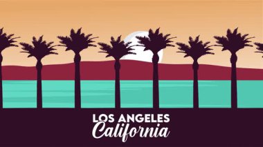 Los Angeles California 'nın muhteşem bir silueti var.