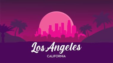 Los Angeles California 'nın muhteşem bir silueti var.