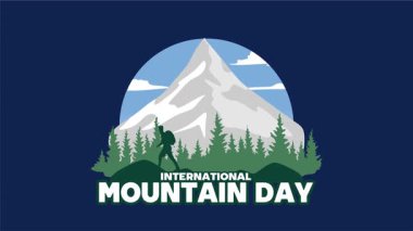 Dağ siluetiyle uluslararası dağ günü