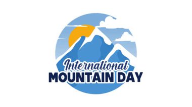 Dağ siluetiyle uluslararası dağ günü