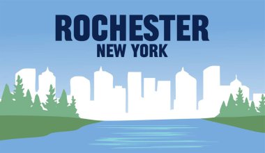Rochester New York şehir siluetiyle
