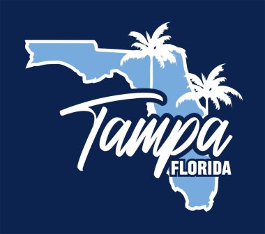 Güzel palmiye siluetleriyle Tampa Florida