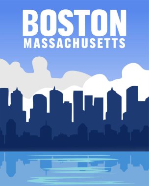 Boston Massachusetts Boston şehrinin güzel bir silueti ile