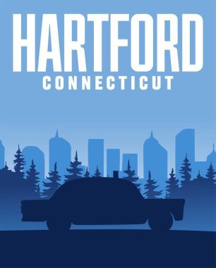Hartford Connecticut ve bina siluetleri