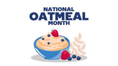 Lezzetli ve besleyici yulaf ezmesi ile ulusal yulaf ezmesi ayı