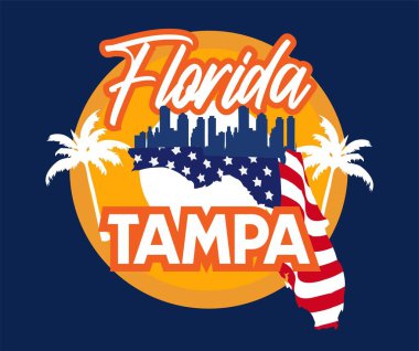 Tampa Florida, güzel doğal manzara silueti.