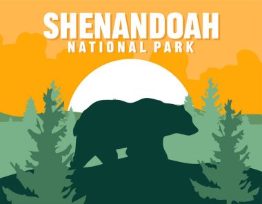 Shandoah Milli Parkı 'nın güzel manzarası. Güzel gökyüzü ve doğa.