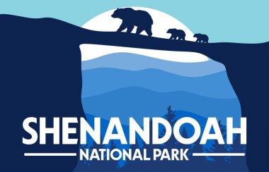 Shandoah Milli Parkı 'nın güzel manzarası. Güzel gökyüzü ve doğa.