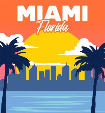 Güzel manzaralı ve geniş plajlı Miami Florida.