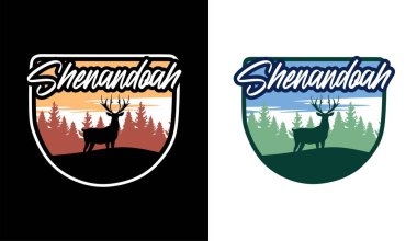 Shandoah Milli Parkı 'nın güzel manzarası. Güzel gökyüzü ve doğa.