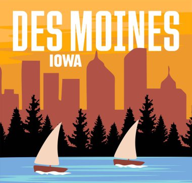 Güzel manzaralı Moines Iowa