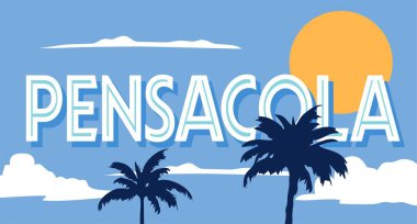 Pensacola Florida 'daki güzel gökyüzü ve sahil manzarası