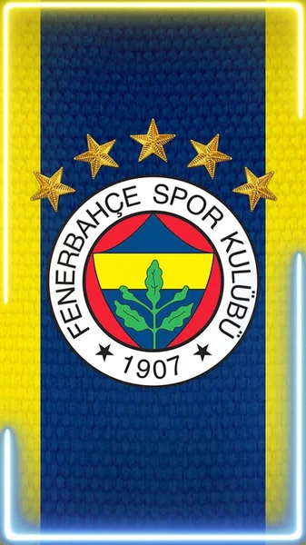 Fenerbahçe Bayrak Telefonu Arkaplanı Veya Sosyal Medya Paylaşımı Sallaması — Stok fotoğraf