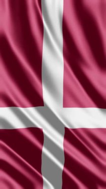 Danimarka bayrağı sallıyor. 3 boyutlu resimleme