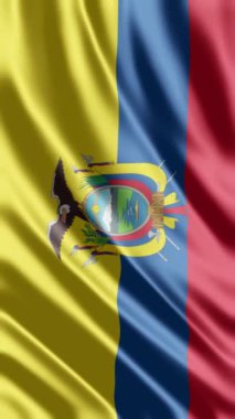 Rüzgarda sallanan Ekvador bayrağı. yüksek kaliteli görüntü. yüksek kaliteli kumaş bayrağı. Sembol ve bağımsızlık.